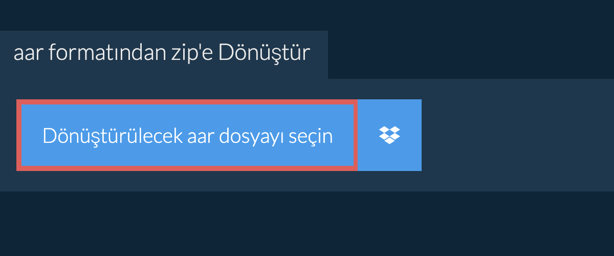 aar formatından zip'e Dönüştür