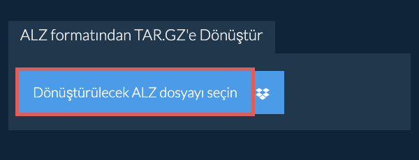 ALZ formatından TAR.GZ'e Dönüştür