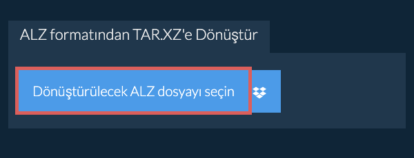 ALZ formatından TAR.XZ'e Dönüştür