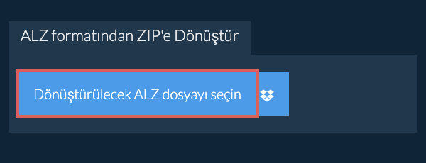 ALZ formatından ZIP'e Dönüştür
