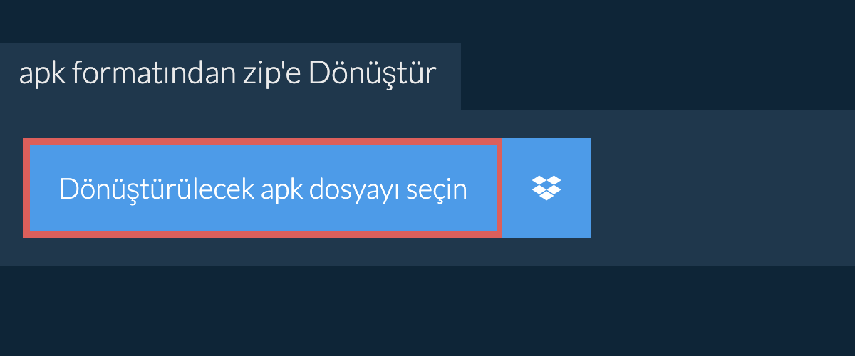 apk formatından zip'e Dönüştür