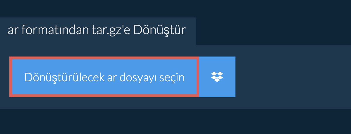 AR formatından TAR.GZ'e Dönüştür
