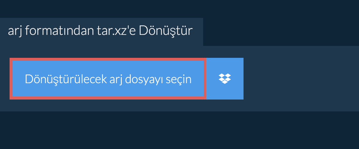 arj formatından tar.xz'e Dönüştür