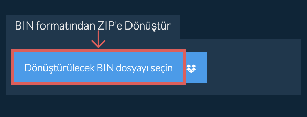 BIN formatından ZIP'e Dönüştür