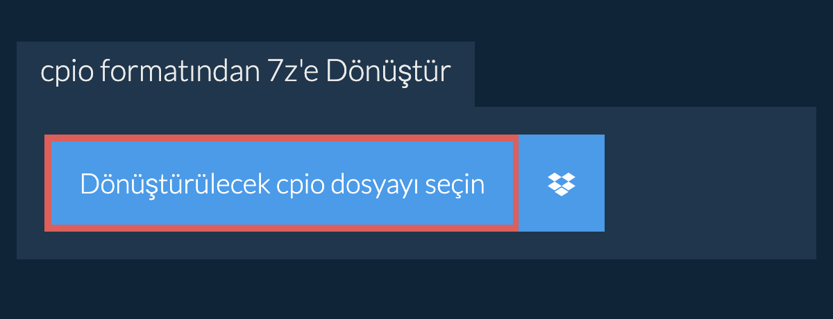 cpio formatından 7z'e Dönüştür