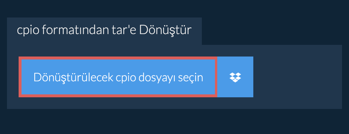 cpio formatından tar'e Dönüştür