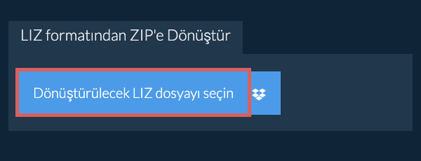 LIZ formatından ZIP'e Dönüştür