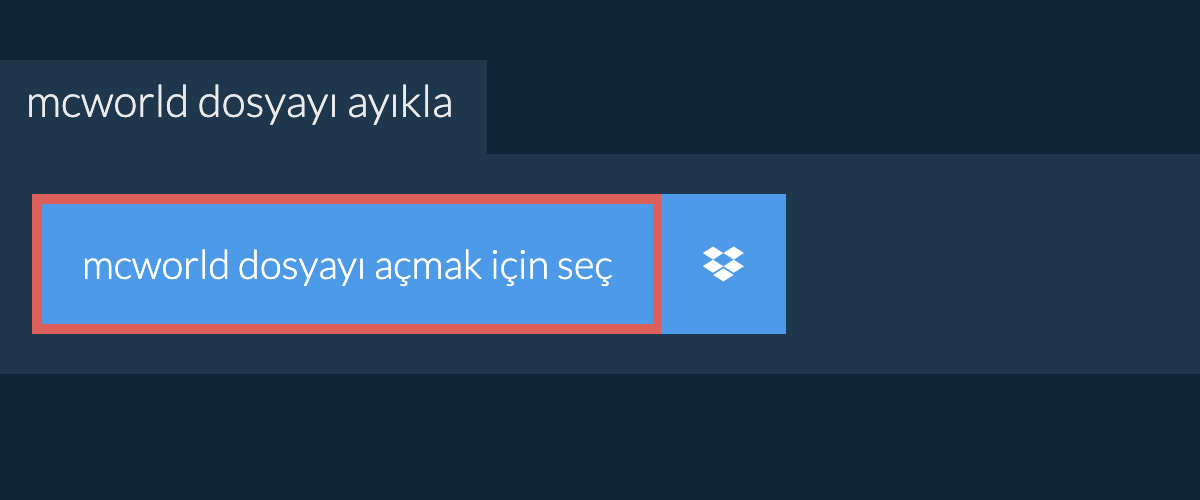 mcworld dosyayı ayıkla