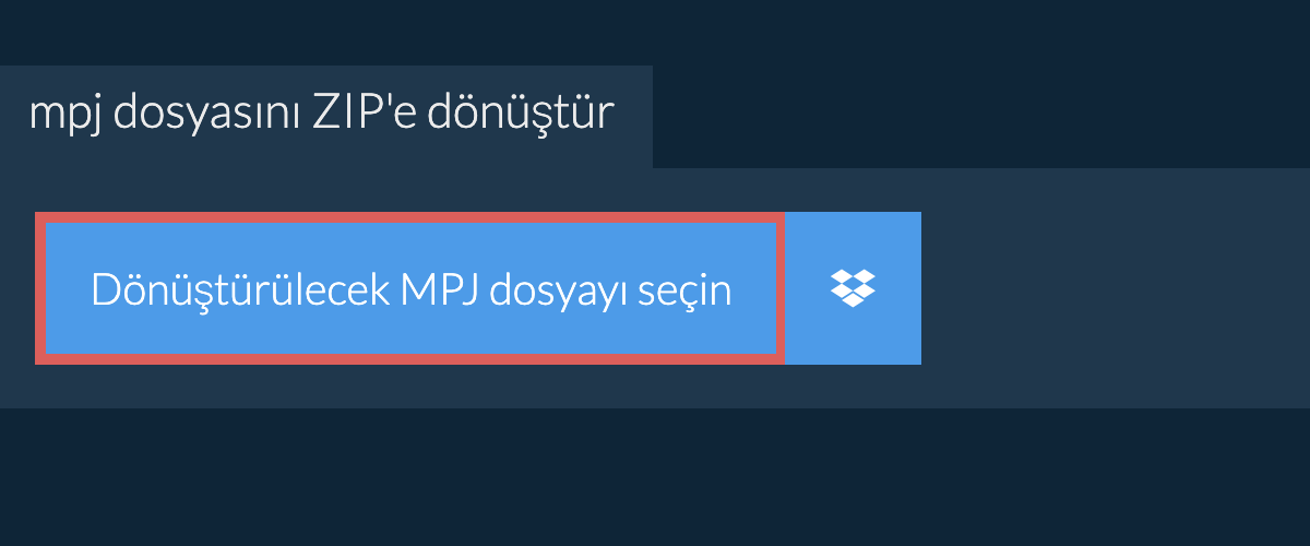 mpj dosyasını ZIP'e dönüştür