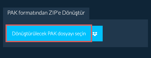 PAK formatından ZIP'e Dönüştür