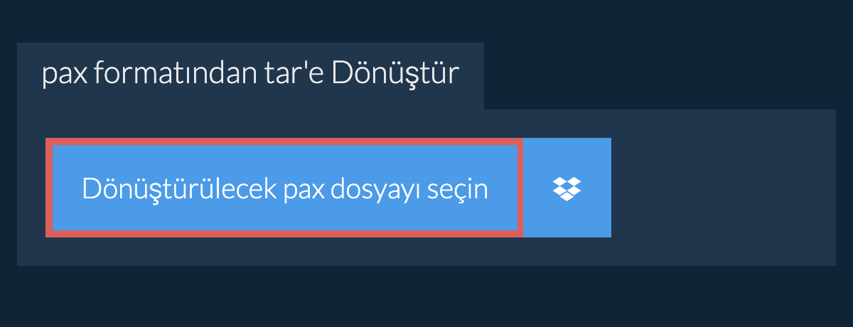 PAX formatından TAR'e Dönüştür