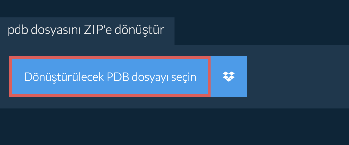 pdb dosyasını ZIP'e dönüştür