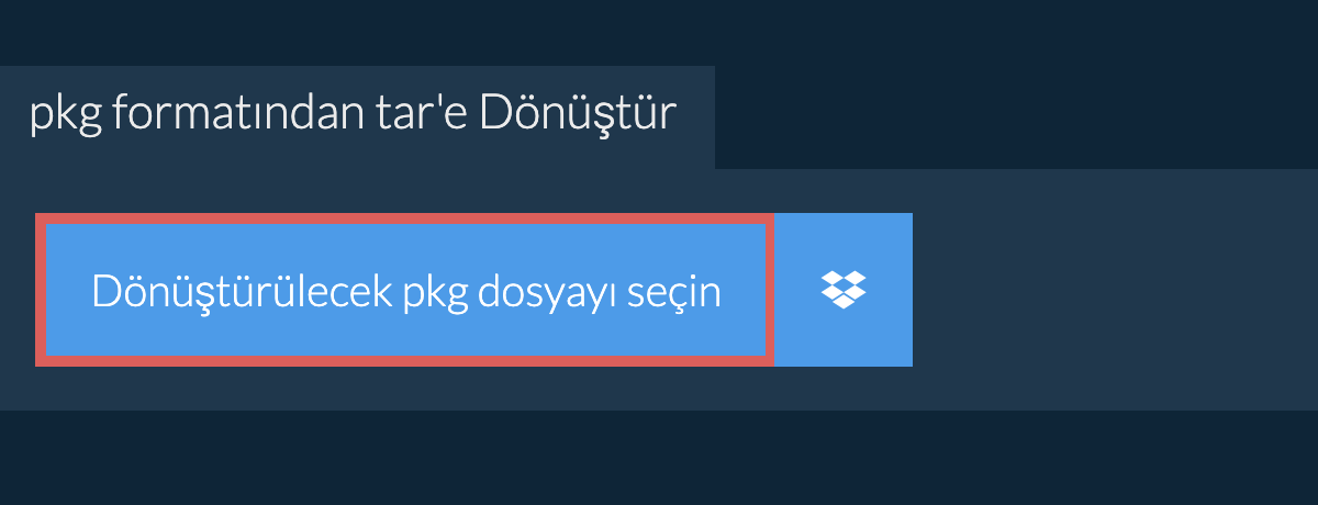 pkg formatından tar'e Dönüştür