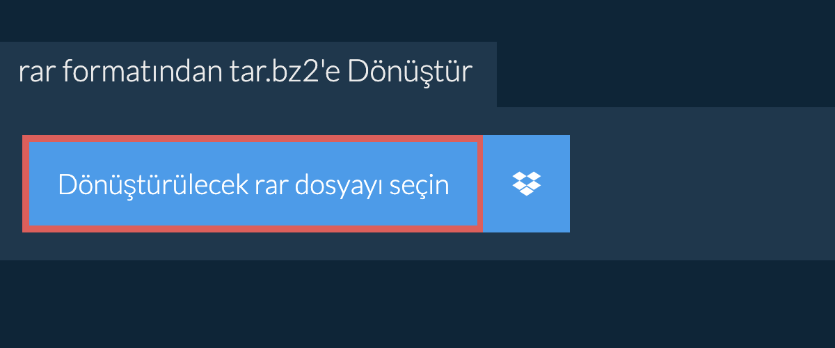 rar formatından tar.bz2'e Dönüştür