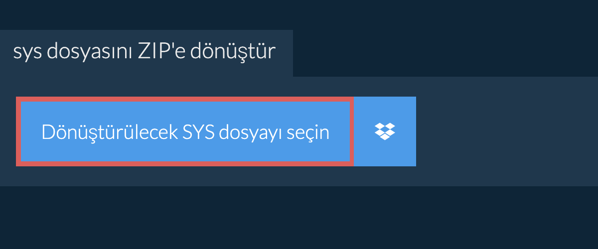 SYS formatından ZIP'e Dönüştür
