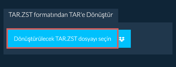 TAR.ZST formatından TAR'e Dönüştür