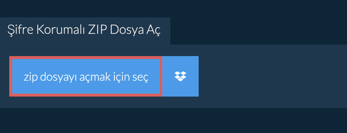 Şifre Korumalı zip Dosya Aç