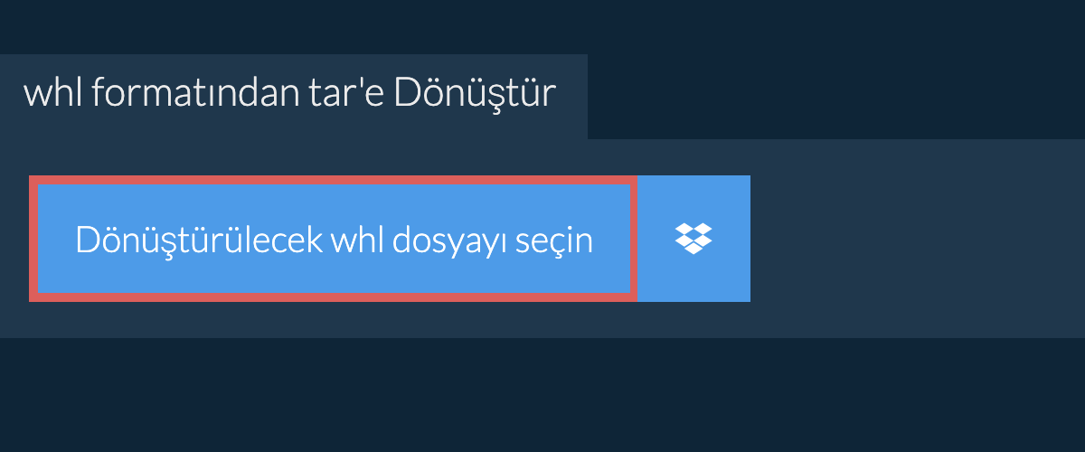 whl formatından tar'e Dönüştür