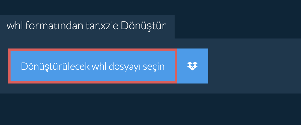 whl formatından tar.xz'e Dönüştür