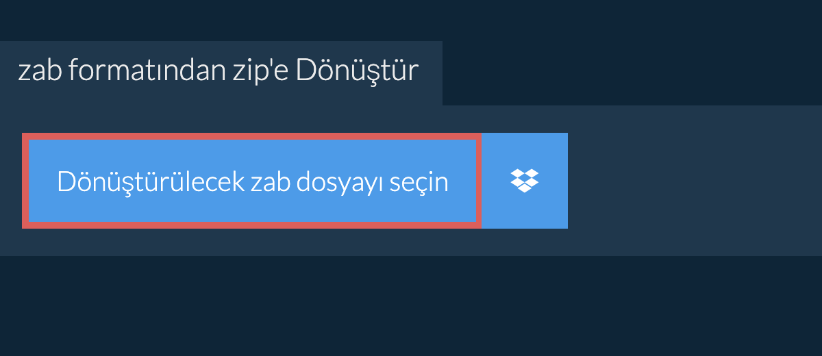 zab formatından zip'e Dönüştür