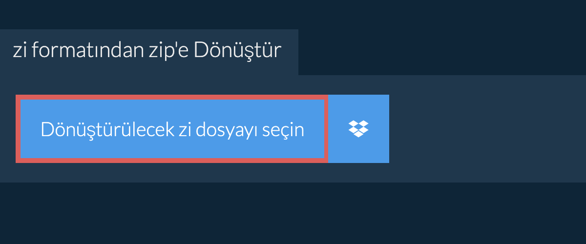 zi formatından zip'e Dönüştür