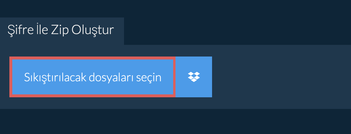 Şifre İle Zip Oluştur