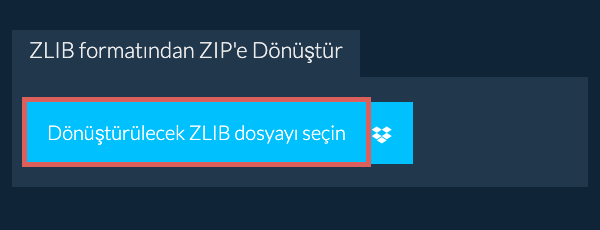 ZLIB formatından ZIP'e Dönüştür