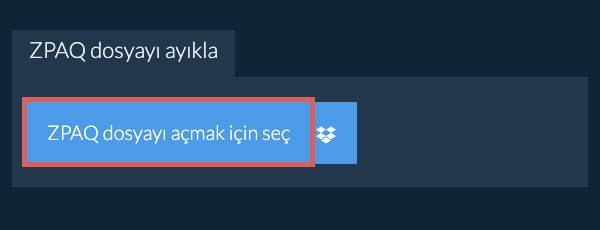 ZPAQ dosyayı ayıkla