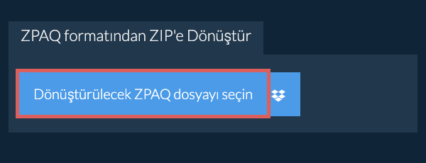 ZPAQ formatından ZIP'e Dönüştür