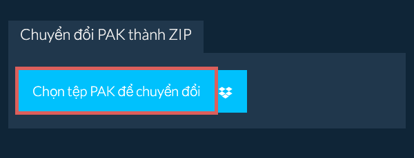 Chuyển đổi PAK thành ZIP