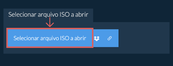 Selecionar arquivo ISO a abrir