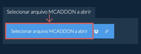 Selecionar arquivo MCADDON a abrir