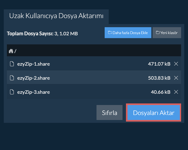 Dosyaları Aktar