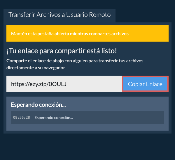 Copiar enlace de transferencia