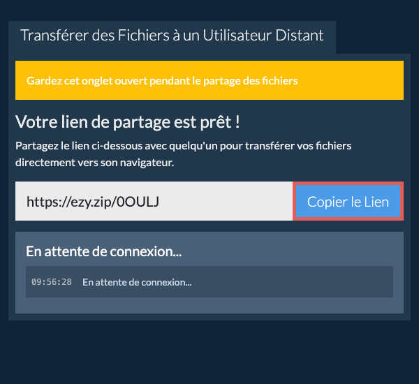 Copier le lien de transfert