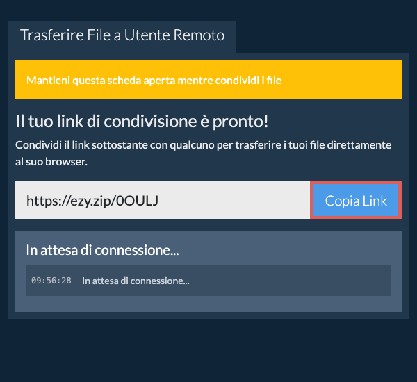 Copia link di trasferimento