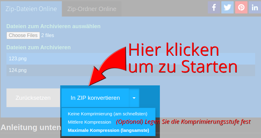 pdf datei verzippen online