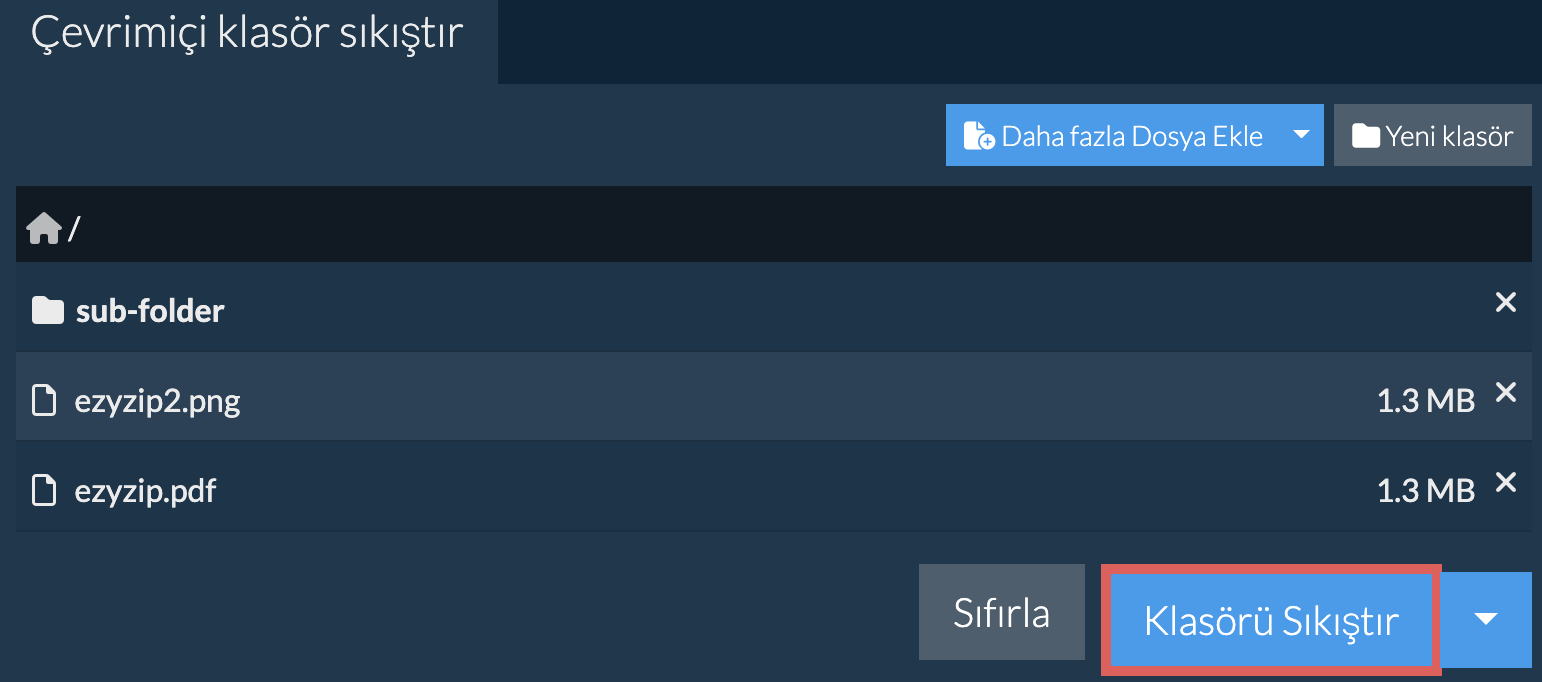 Start folder compression