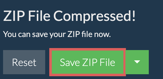 Save the password protected ZIP file to local drive