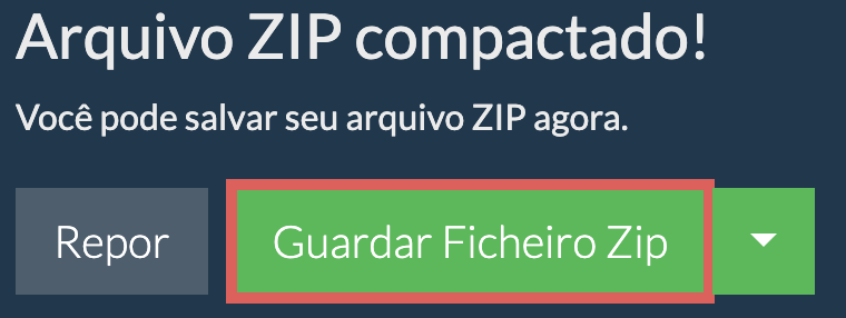 Salve o arquivo ZIP protegido por senha no seu drive local