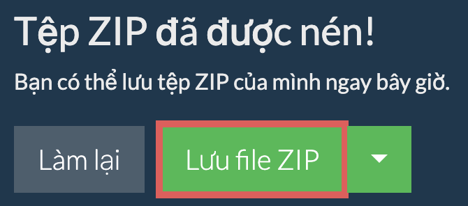 Lưu tệp ZIP được bảo vệ bằng mật khẩu vào ổ đĩa cục bộ