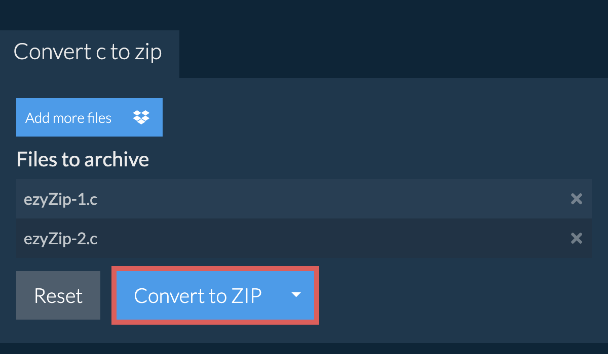 Convert to ZIP