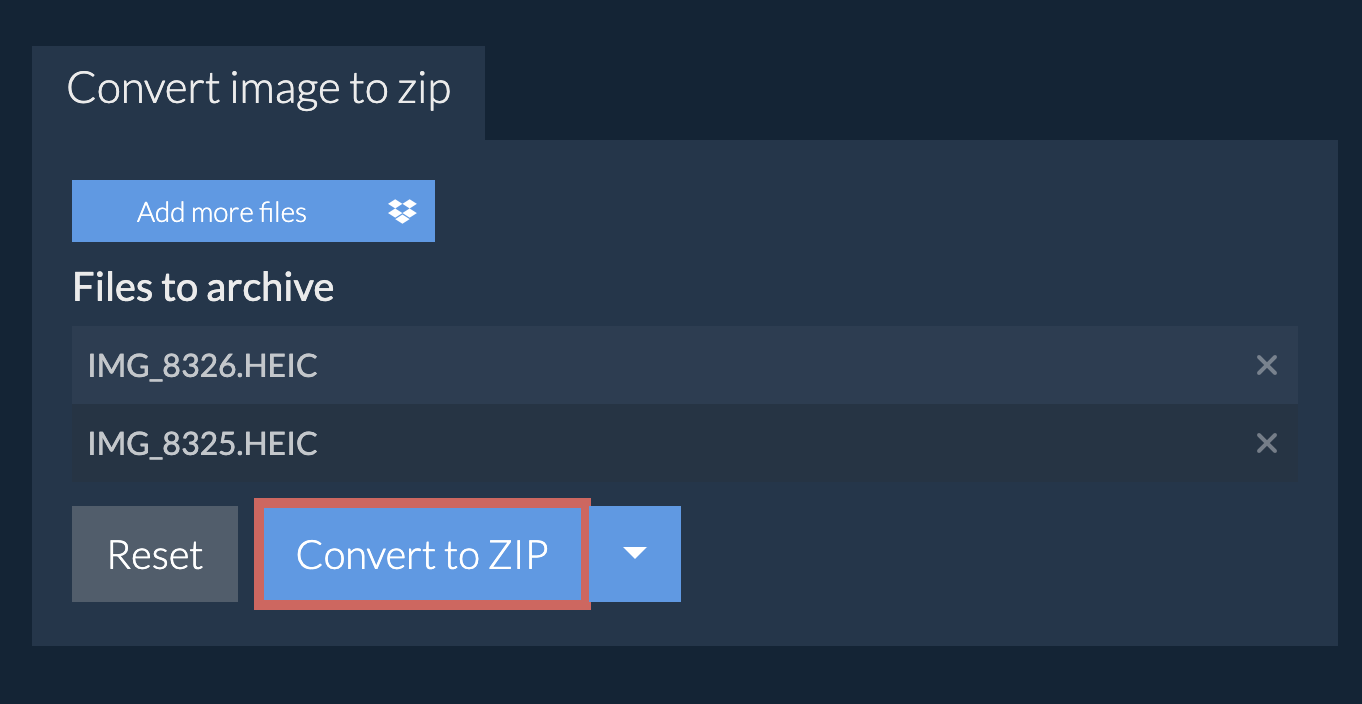 Convert to ZIP