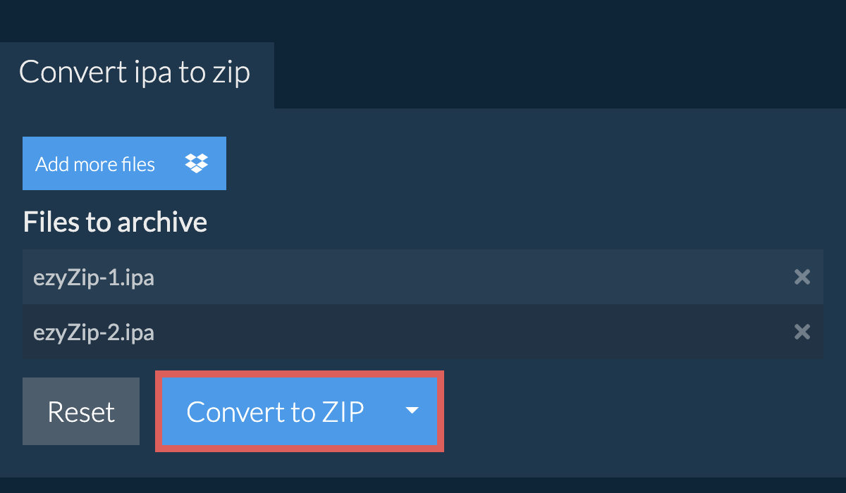 Start conversion to ipa