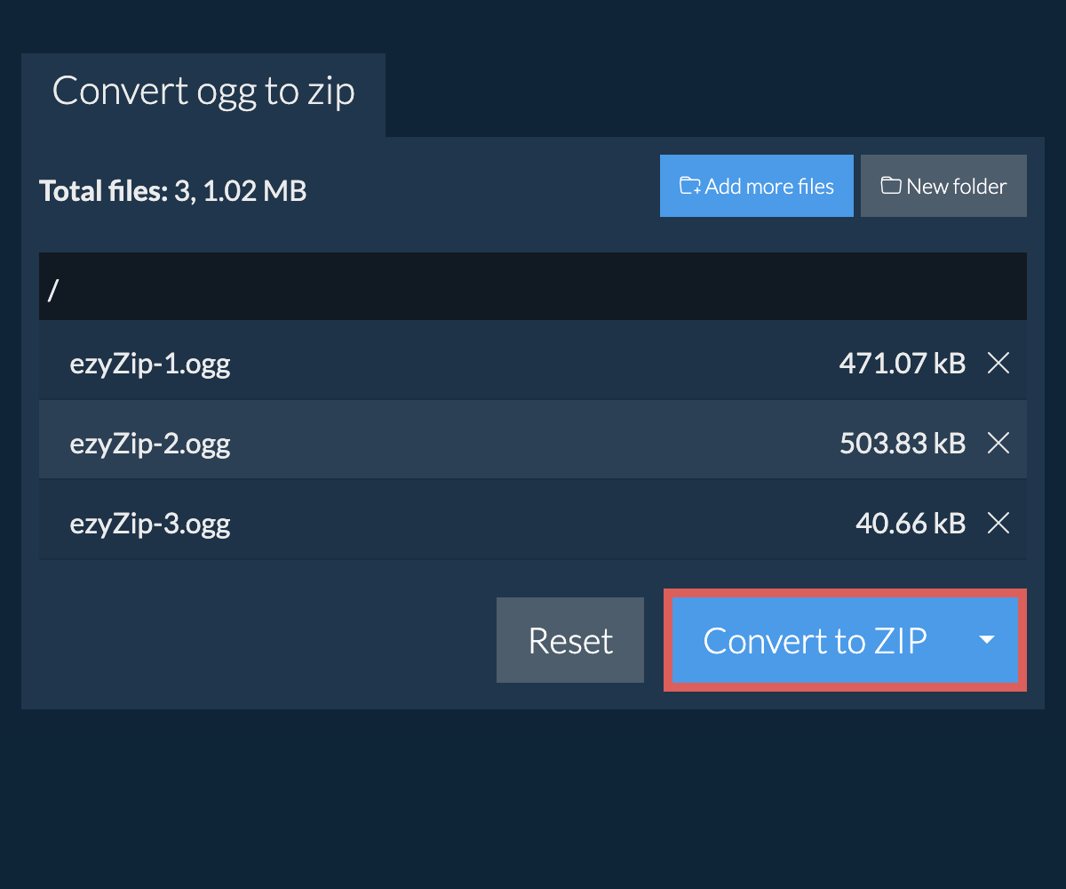 Convert to ZIP