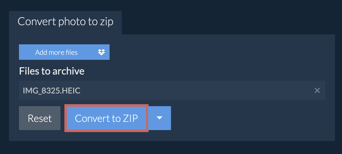 Convert to ZIP