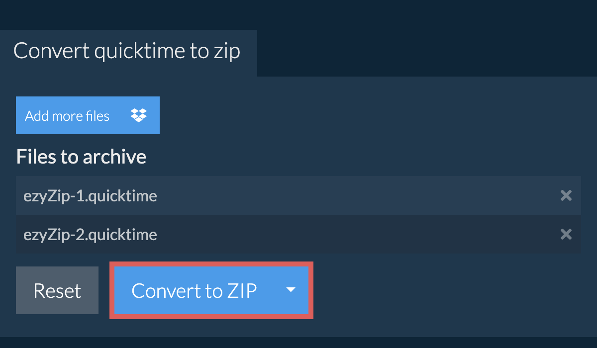 Convert to ZIP