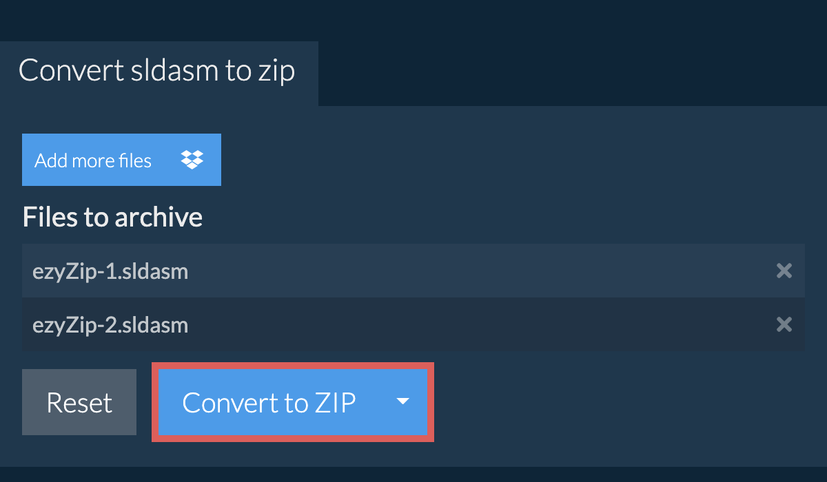 Convert to ZIP