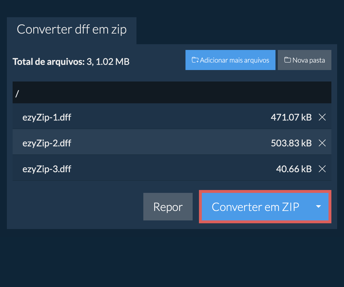 Converter em ZIP