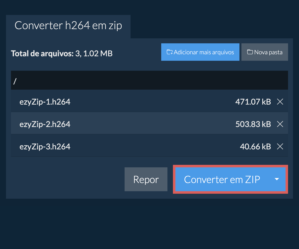 Converter em ZIP